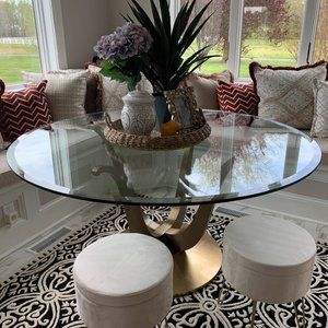 Caracole Classic Rounding Up 60" Round Glass Top Table (LOCAL PICKUP ONLY)